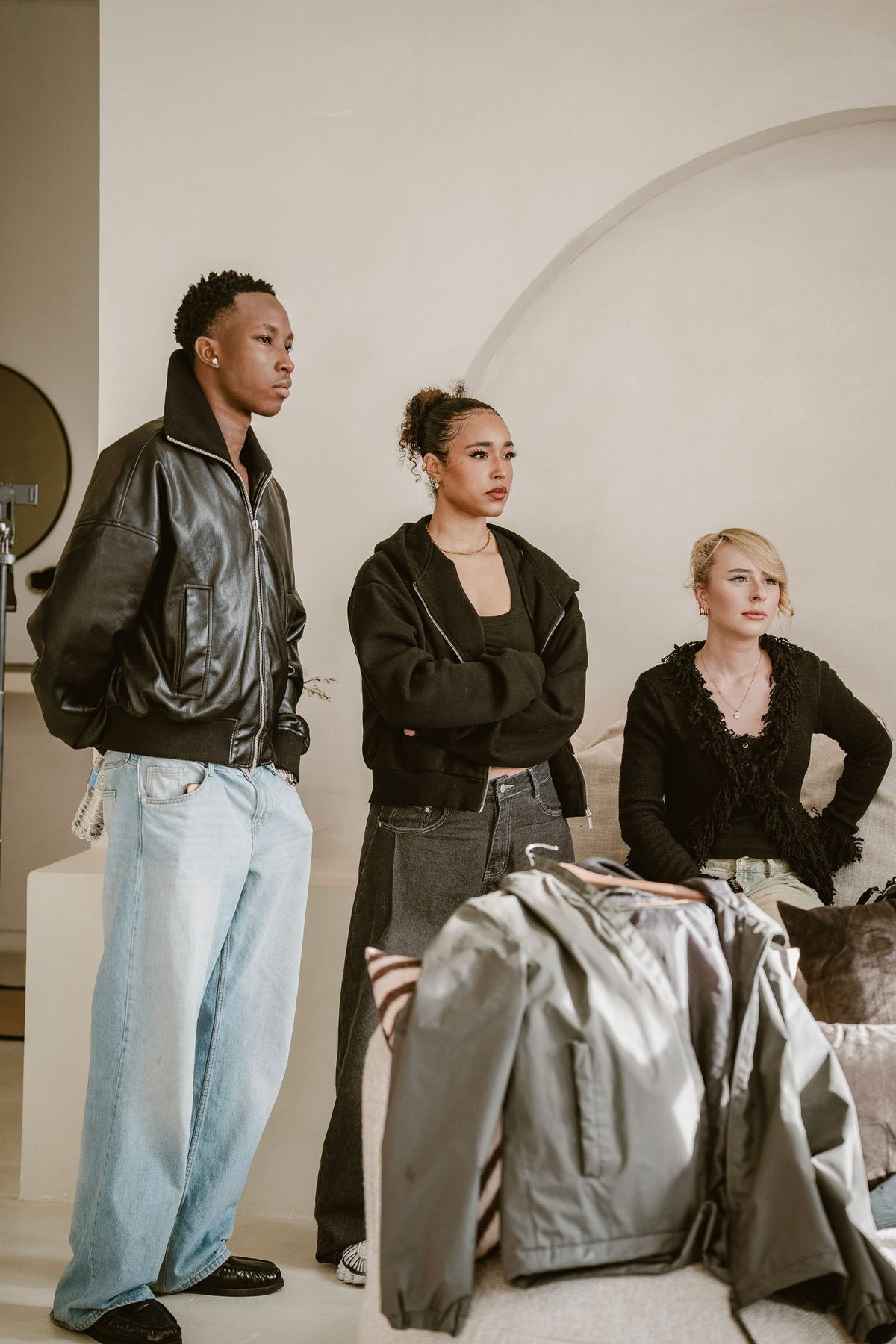 Models in the studio during the North From London shoot
