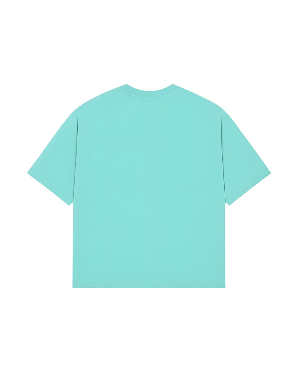 Covve Aqua Blue logo T-shirt, back view, plain