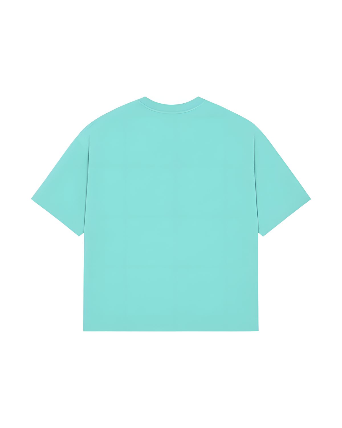 Covve Aqua Blue logo T-shirt, back view, plain
