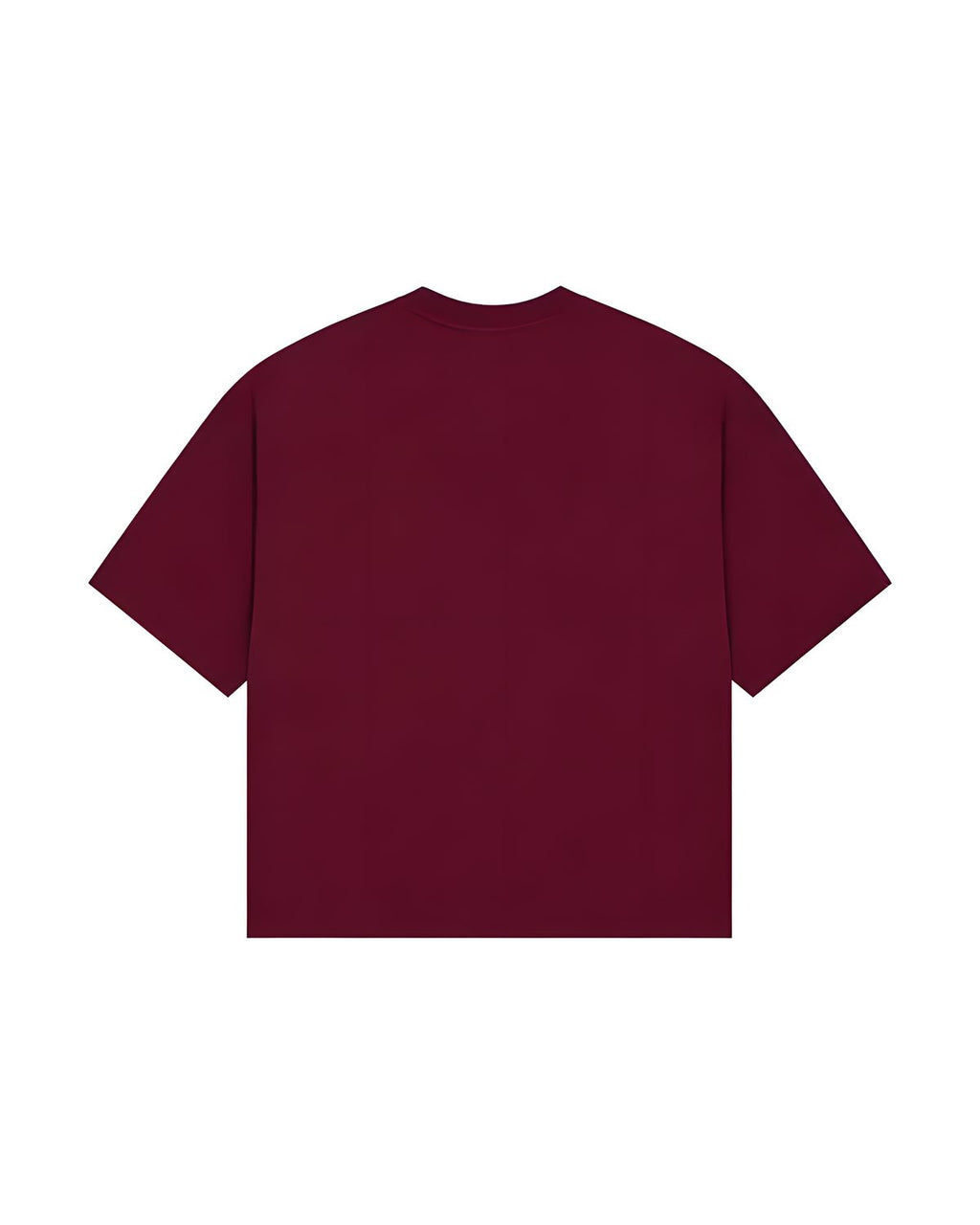 Covve Burgundy logo T-shirt, back view, plain