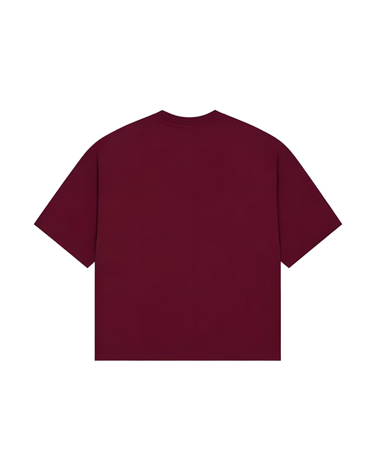 Covve Burgundy logo T-shirt, back view, plain