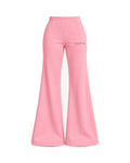 Blush Pink Natural Flow track pants, front view with the COVVE wordmark embroidered at the upper front