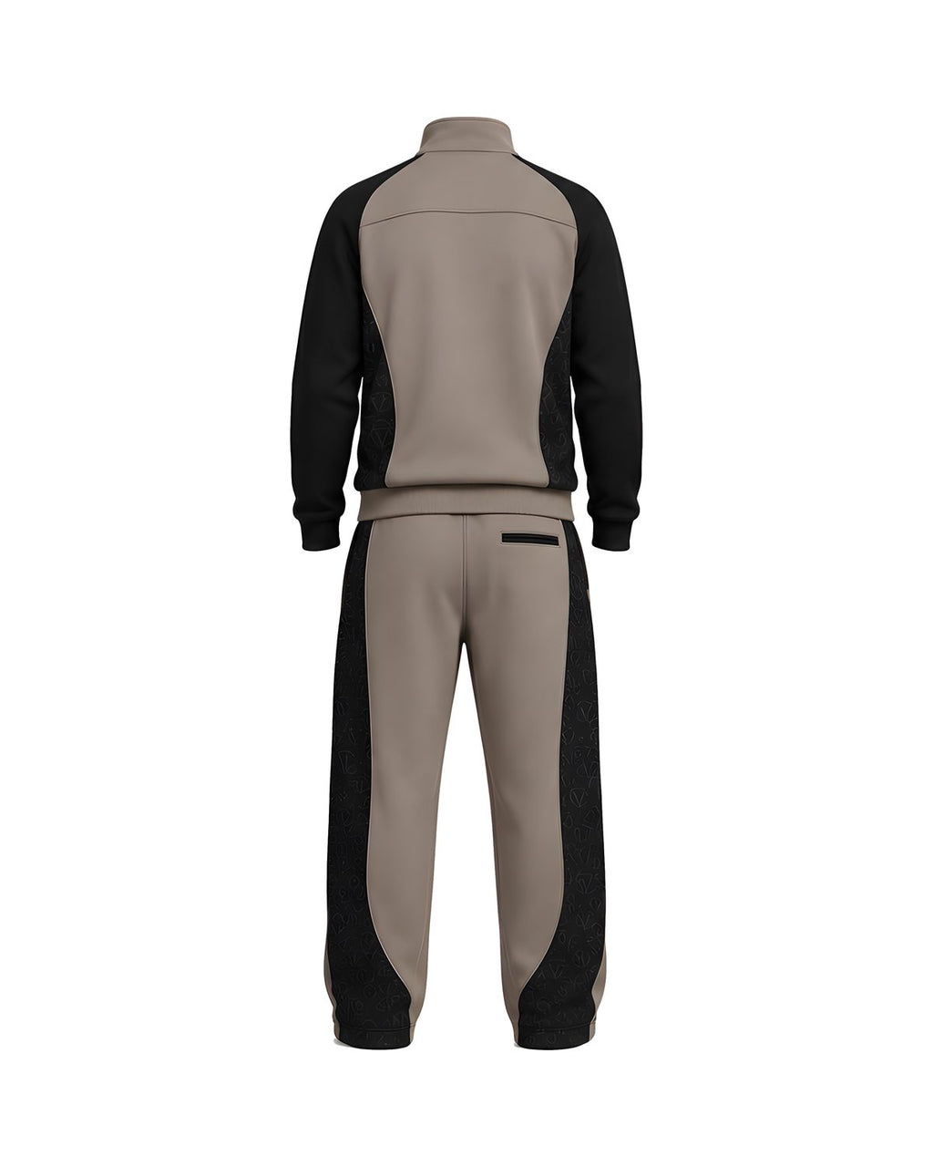 Taupe Stealth Monogram tracksuit, jacket and pants together, back view